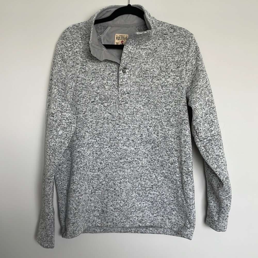 Men’s Knit Fleece Sweater - quarter button down